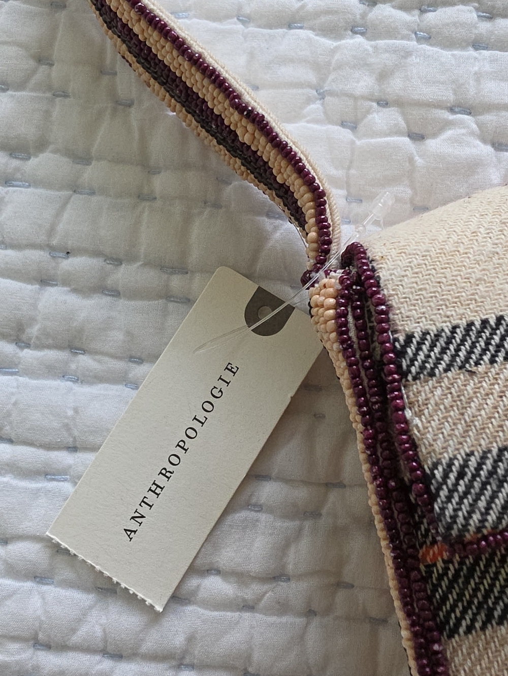 Anthropologie Fiona Beaded Horse Equestrian British Check Old Money NWT - Picture 13 of 13